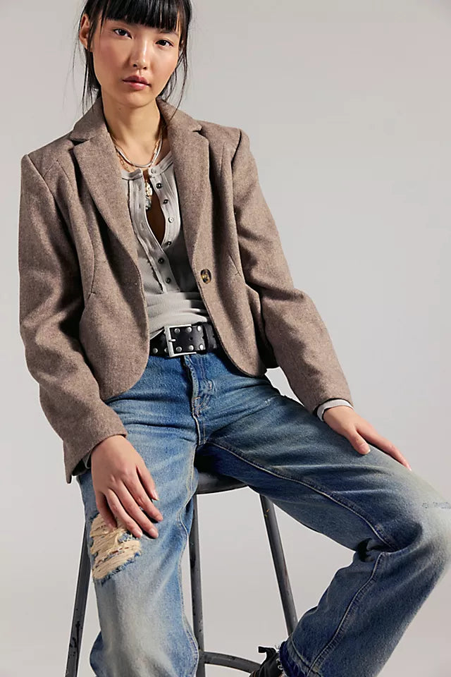 Free People - Quiet Grey Jamie Henley Long Sleeve Tee