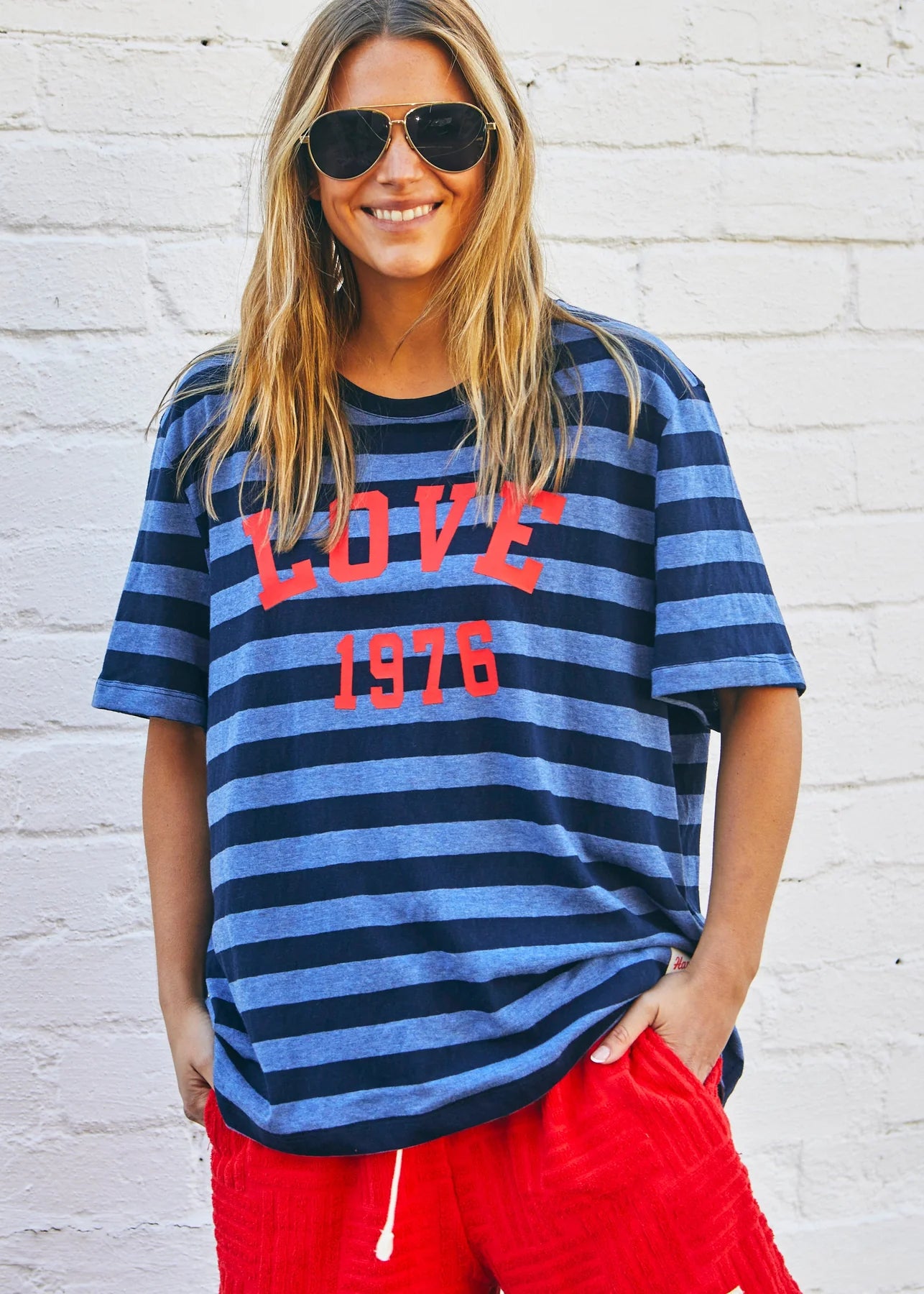 Hammill & Co - Love 1976 Tee Navy Stripe