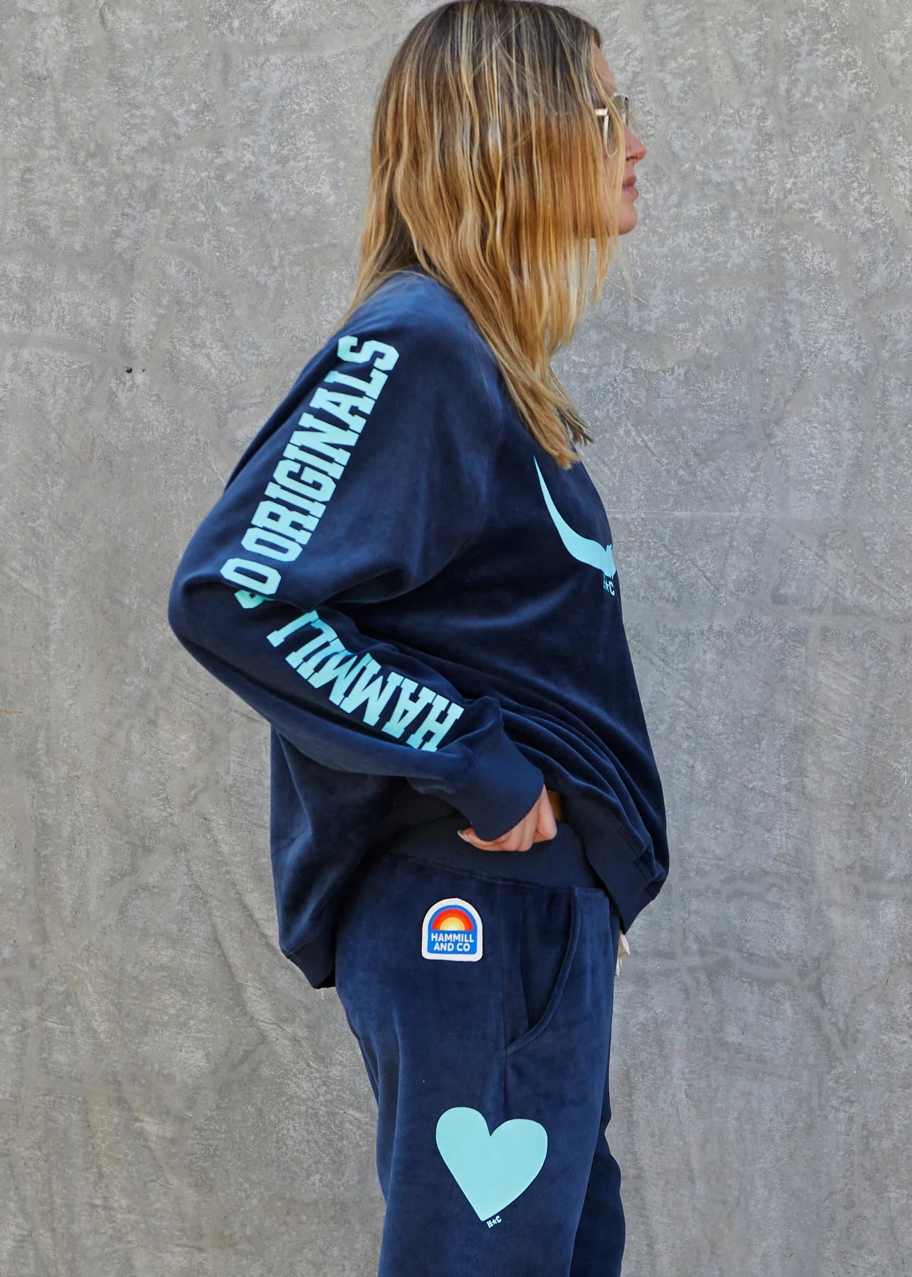 Hammill & Co - Velour Navy Sweat