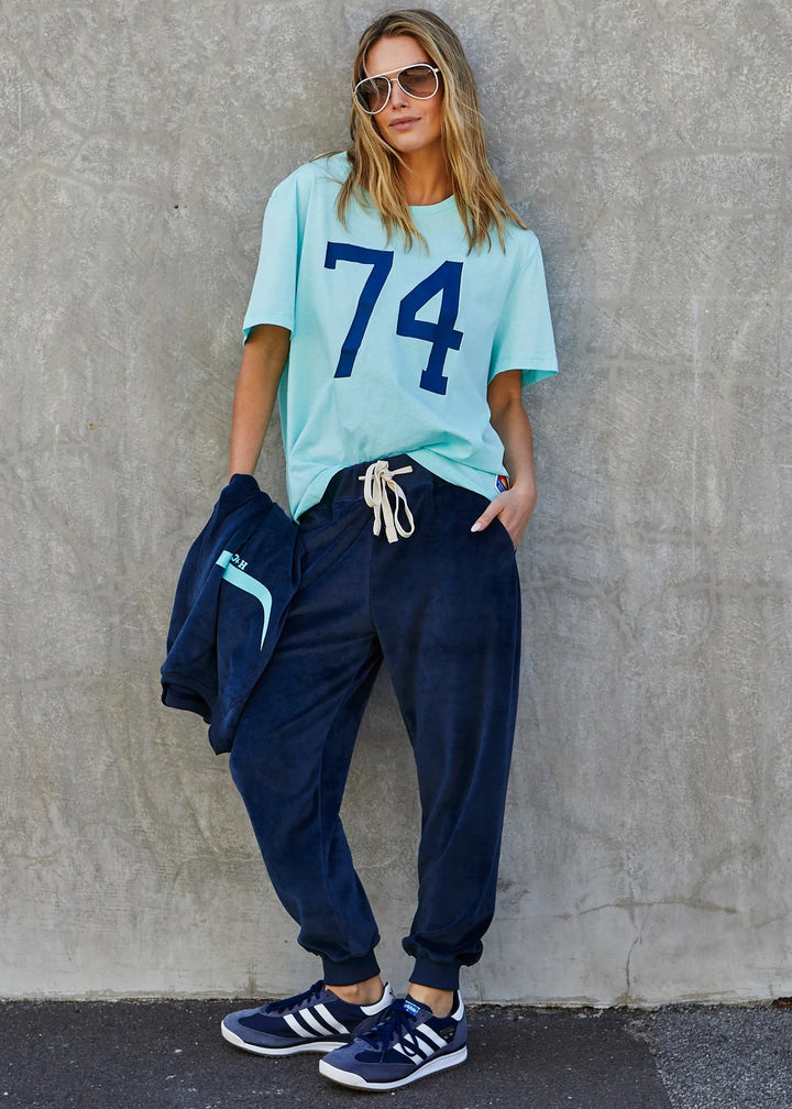 Hammill &amp; Co - Velour Navy Trackpant