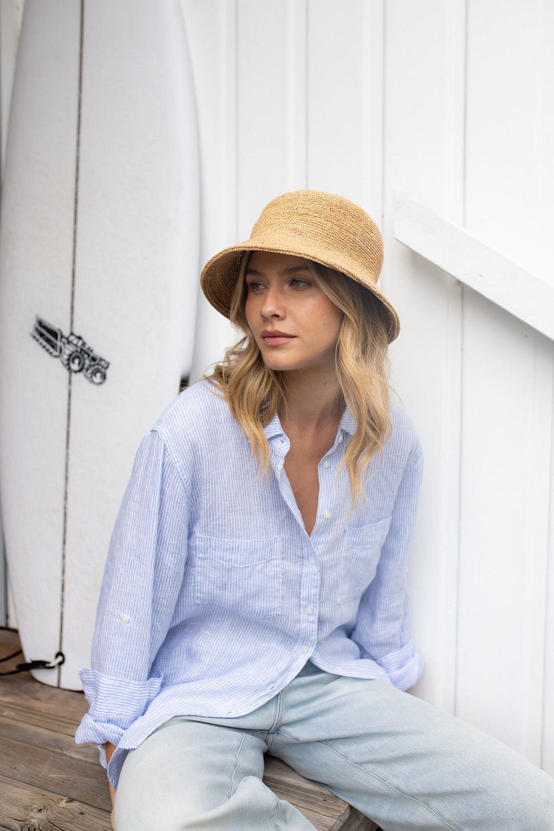 Hut - Boyfriend Baby Blue Stripe Shirt