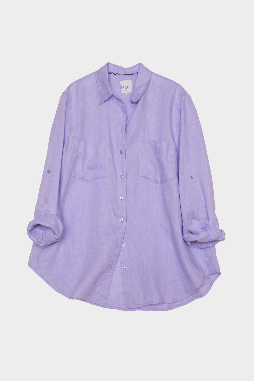 Hut - Boyfriend Linen Shirt Lift My Mood Mauve