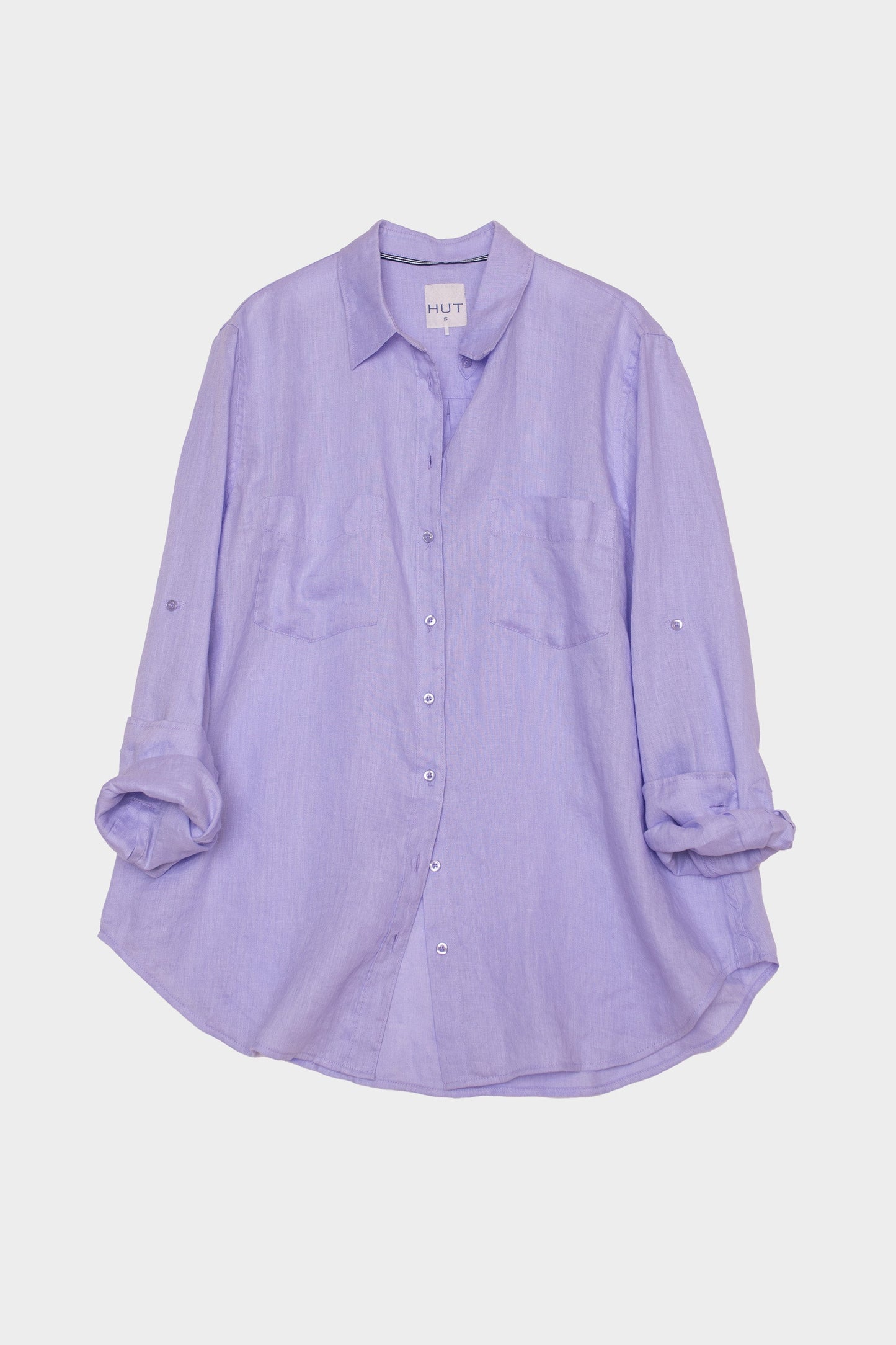 Hut - Boyfriend Linen Shirt Lift My Mood Mauve