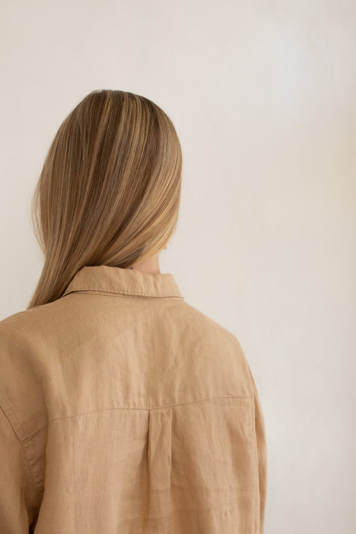 Hut - Boyfriend Linen Shirt Tan