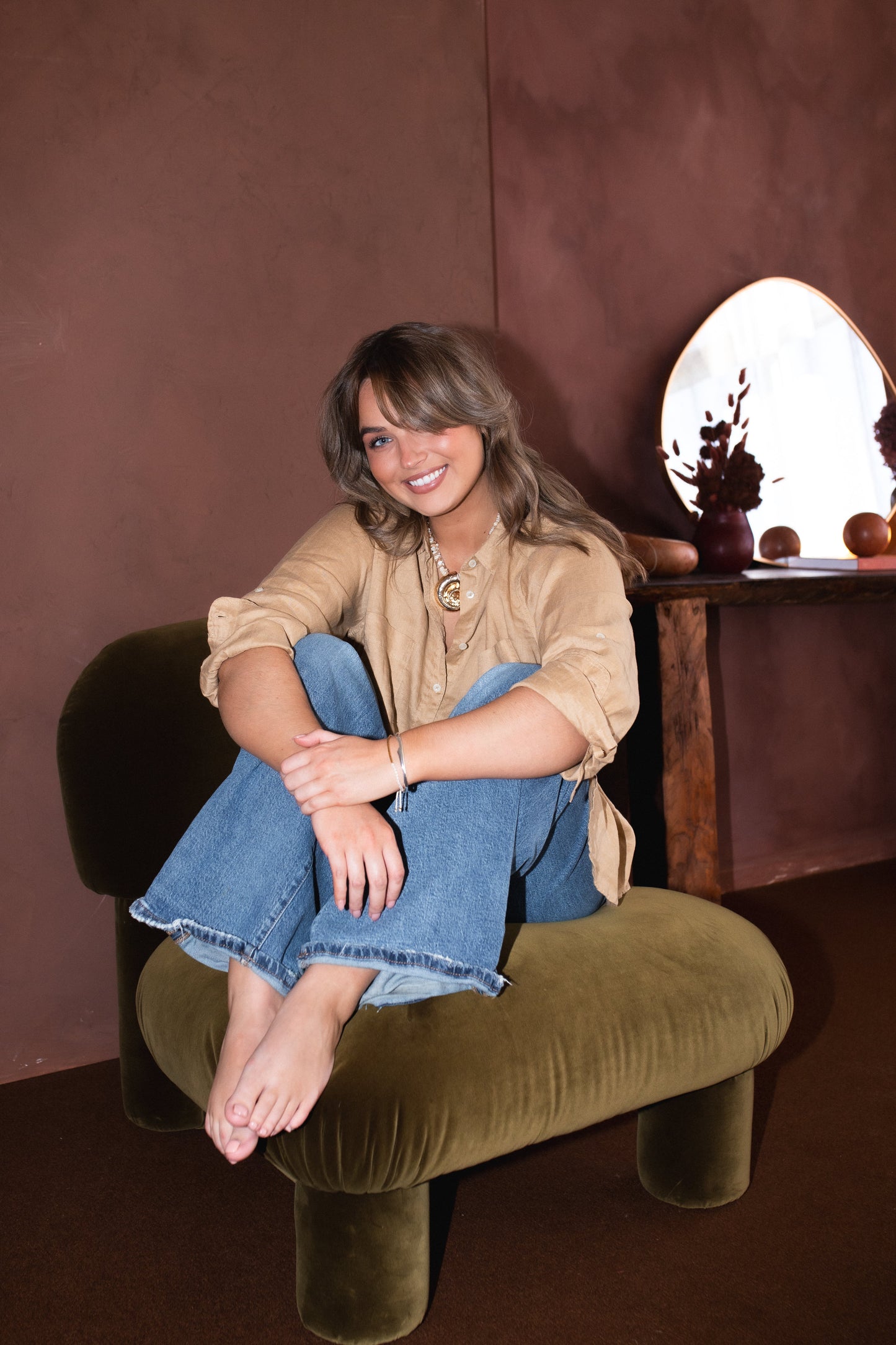 Hut - Boyfriend Linen Shirt Tan