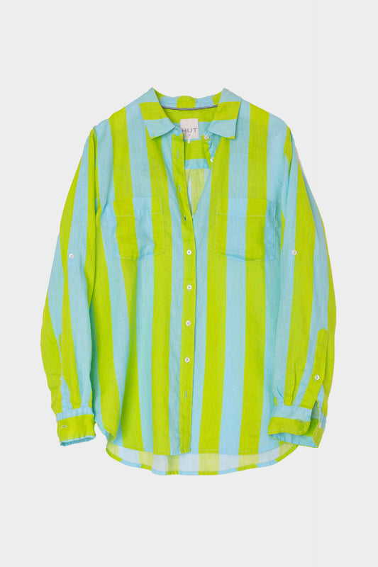 Hut - Boyfriend Lunch With Me Stripe Shirt