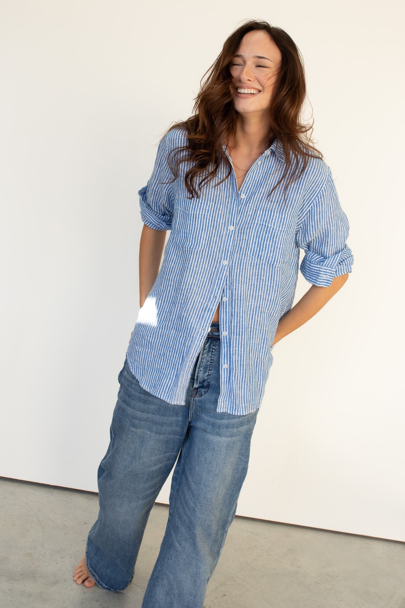 Hut - Boyfriend Shirt Electric Blue Chambray
