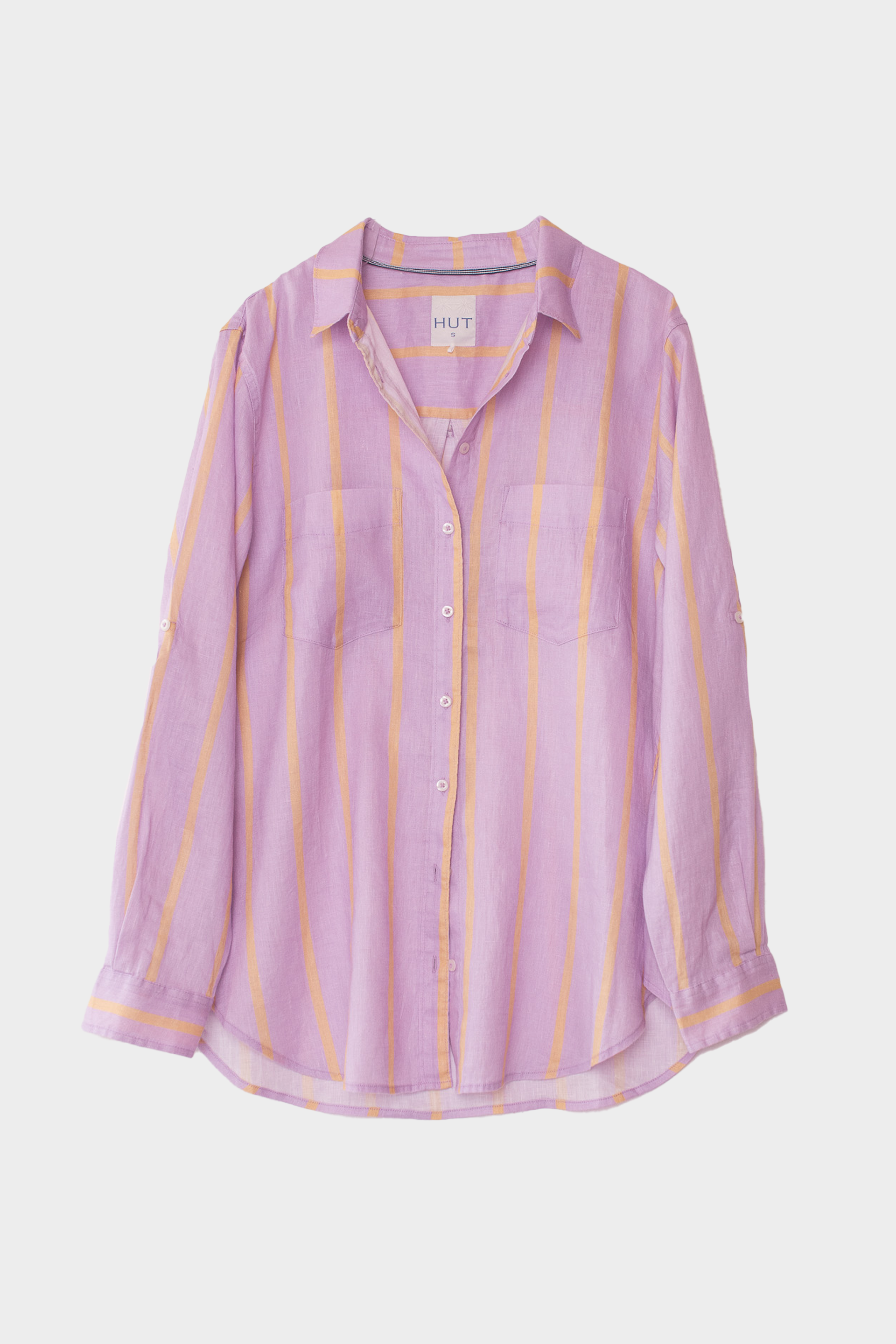 Hut - Boyfriend Shirt Mauve Over Beige