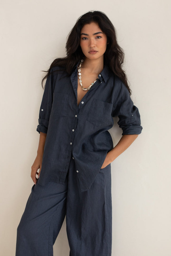 Hut - Boyfriend Shirt Storm Cloud