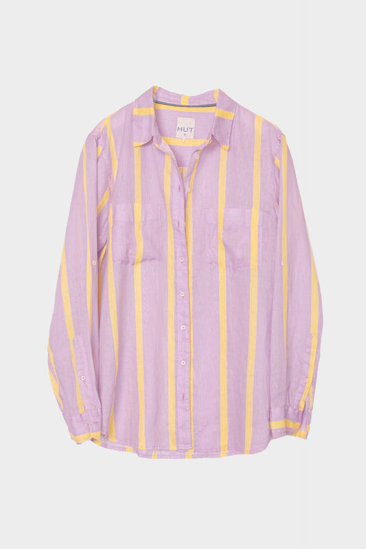 Hut - Boyfriend Sunshine Mauve Stripe Shirt
