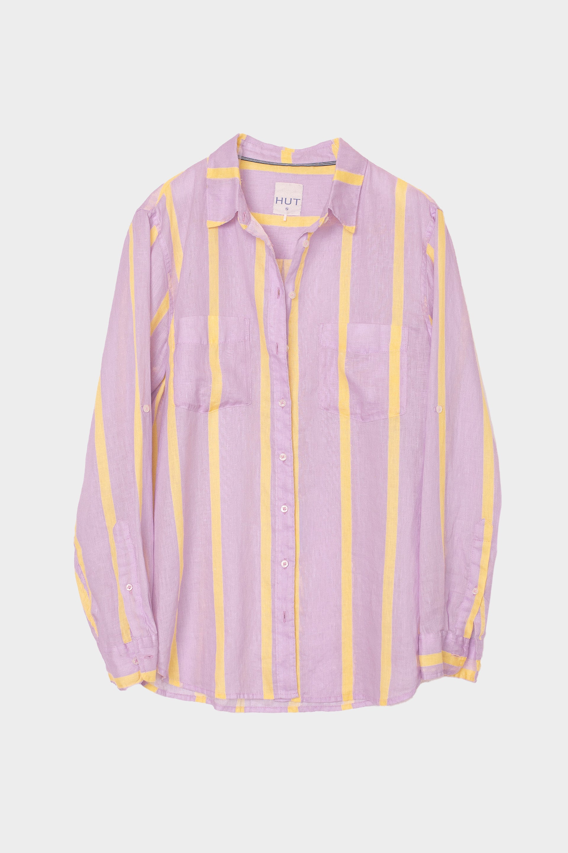 Hut - Boyfriend Sunshine Mauve Stripe Shirt