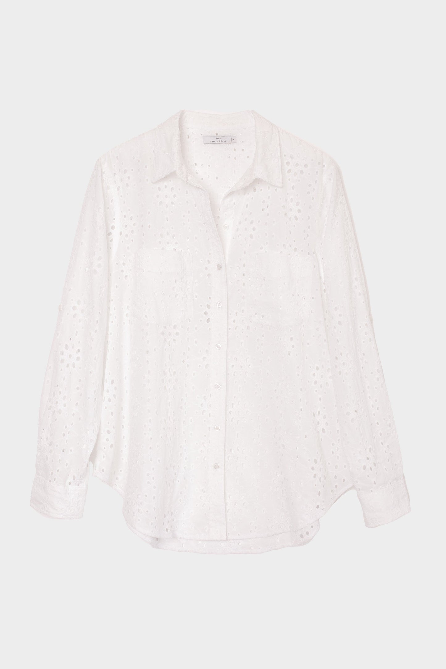 Hut - Boyfriend White Broderie Shirt