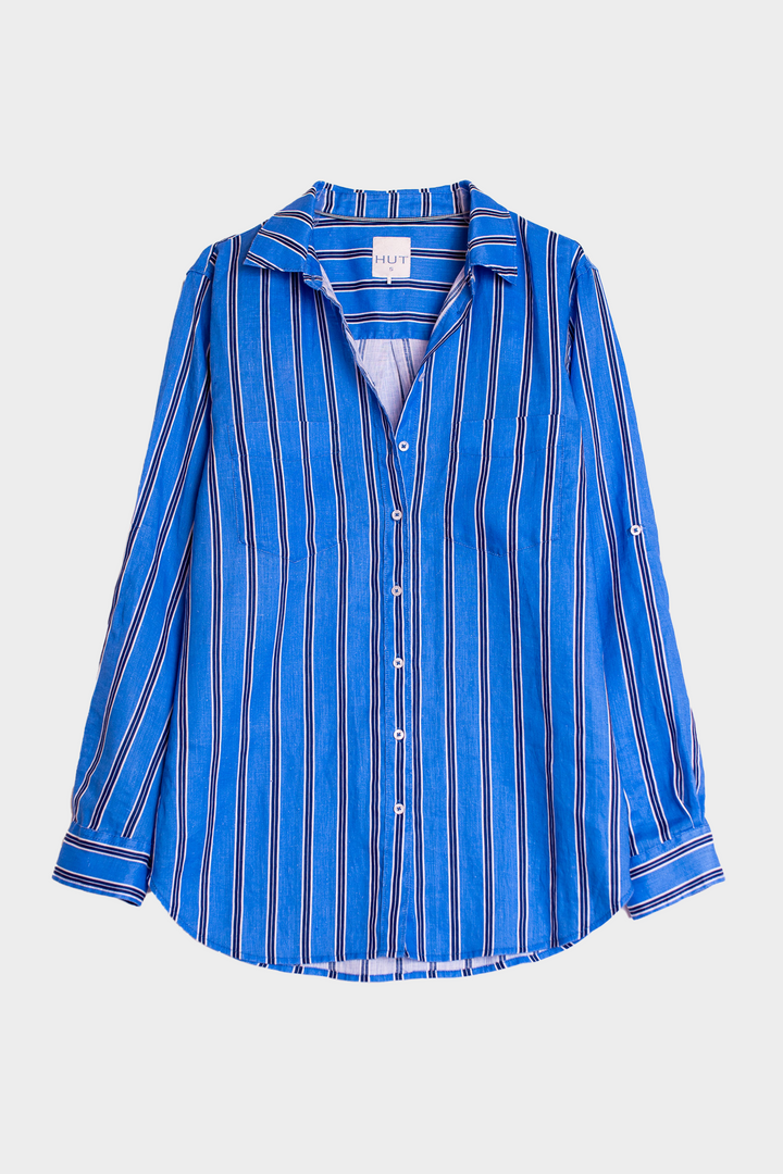 Hut - Cafe Bleu Stripe Boyfriend Shirt