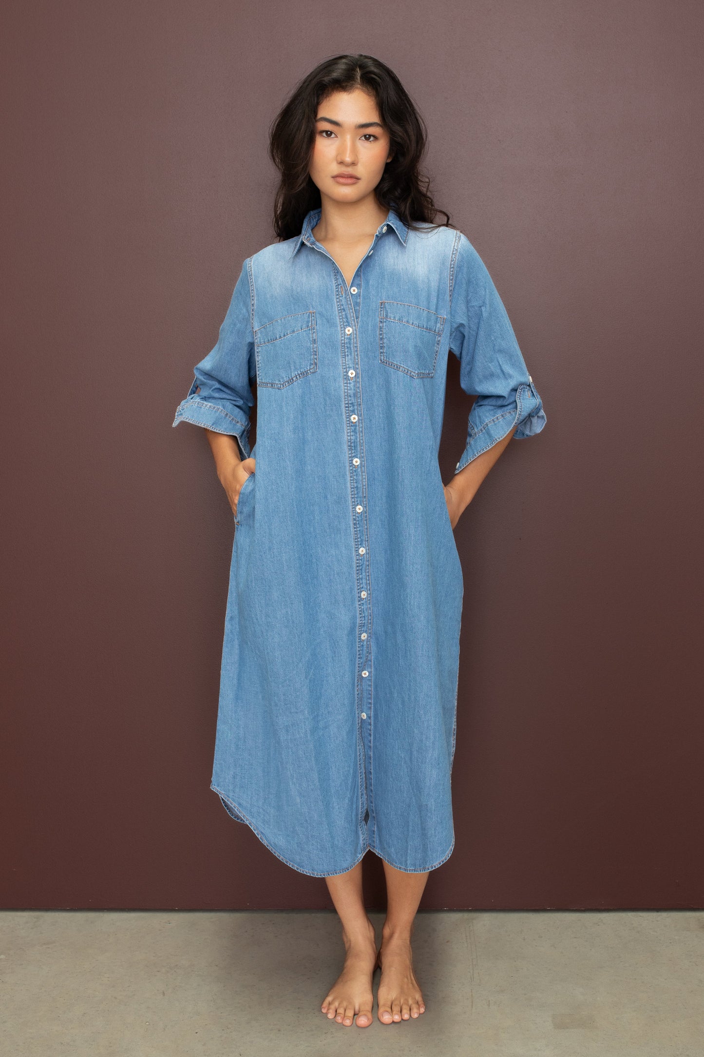 Hut - Denim Shirt Dress