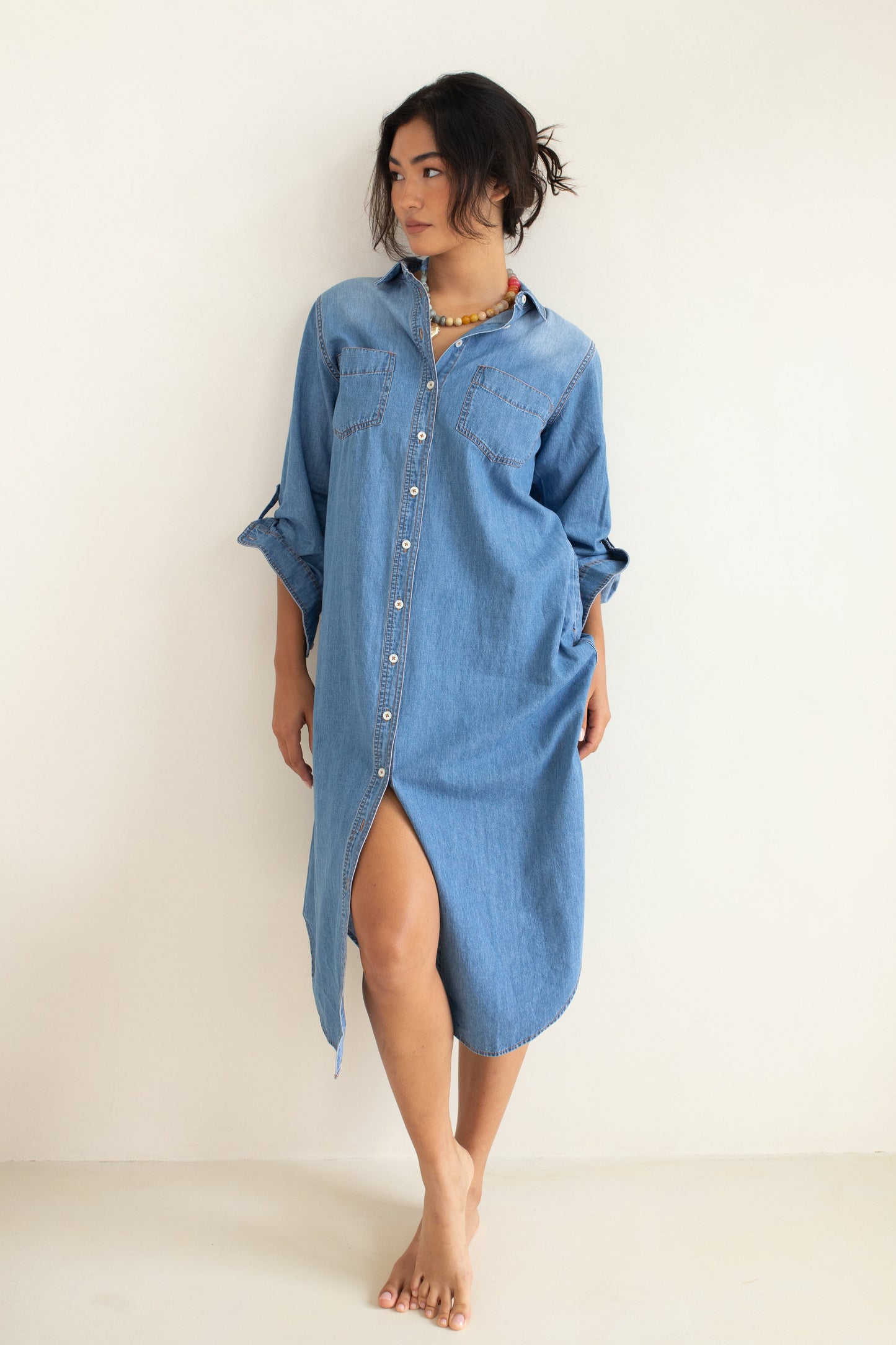 Hut - Denim Shirt Dress