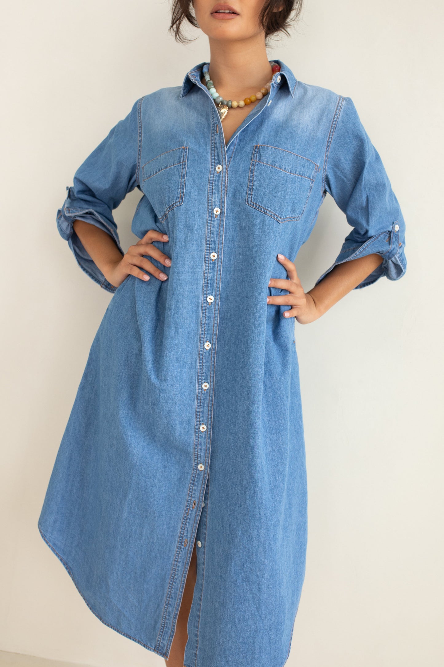 Hut - Denim Shirt Dress