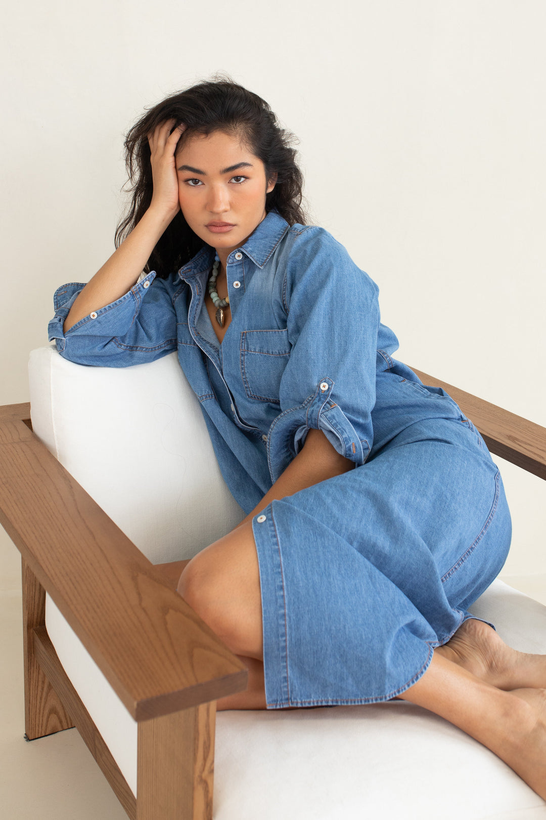 Hut - Denim Shirt Dress