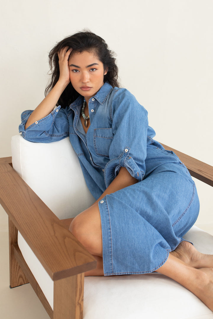 Hut - Denim Shirt Dress