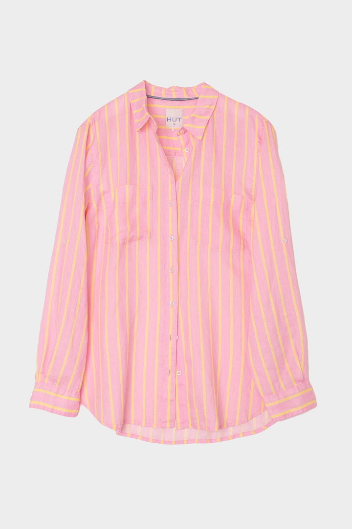 Hut - Lemon Drop Stripe Boyfriend Shirt