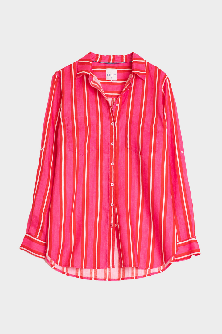 Hut - Making Me Blush Stripe Boyfriend Shirt