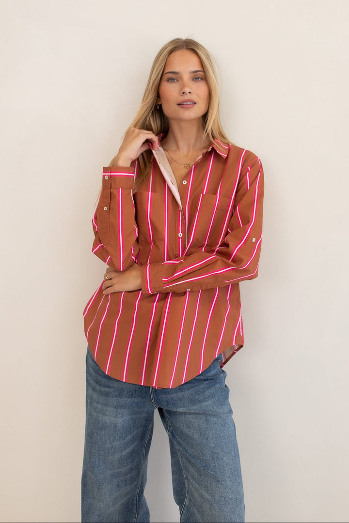 Hut - Stripe Me Lucky Cotton Poplin Shirt