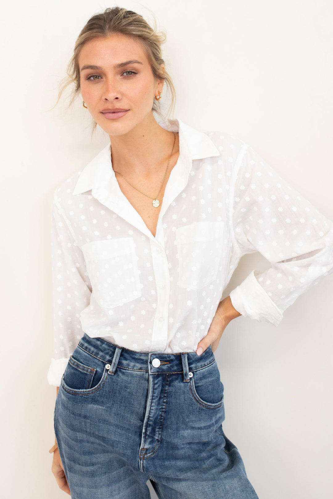 Hut - Such A Sweetie Boyfriend Cotton Voile Shirt