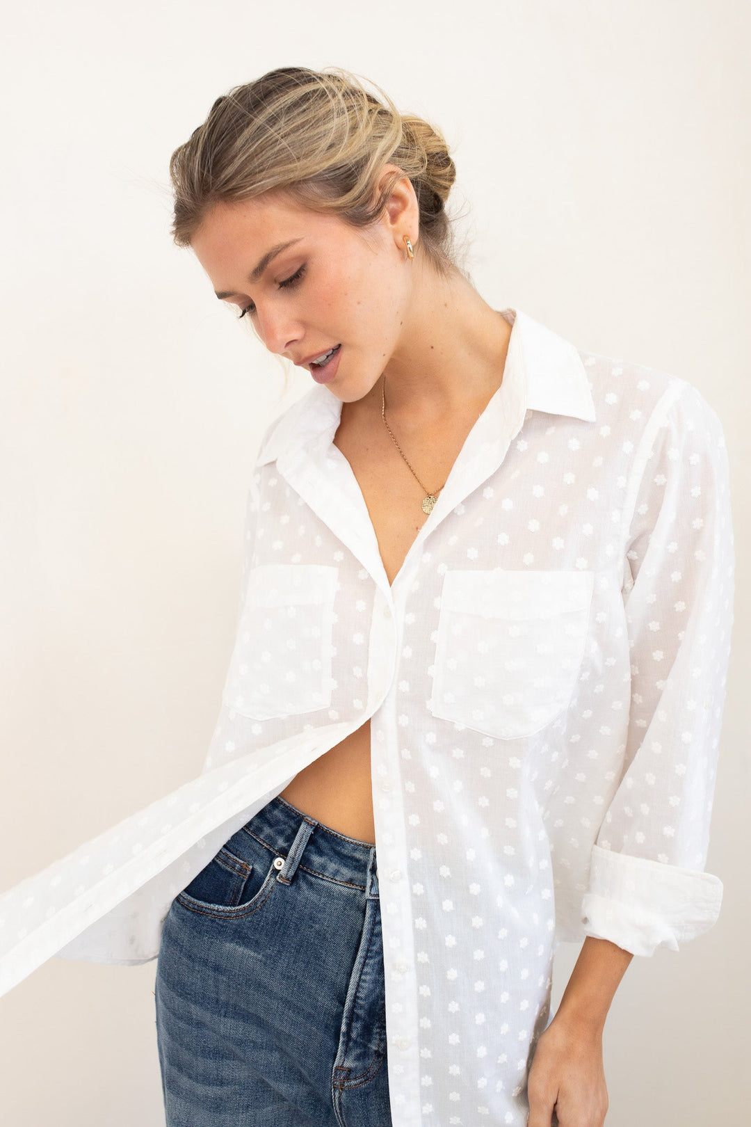 Hut - Such A Sweetie Boyfriend Cotton Voile Shirt