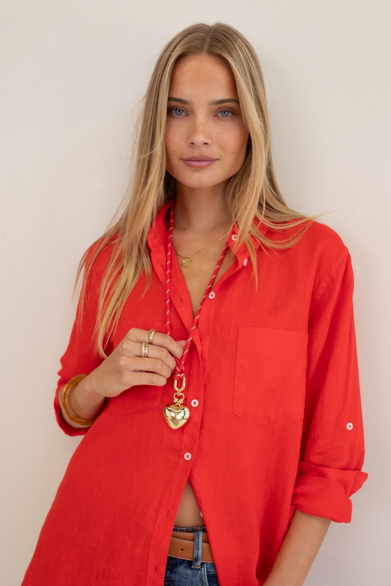 Hut - Boyfriend Linen Shirt Poppy