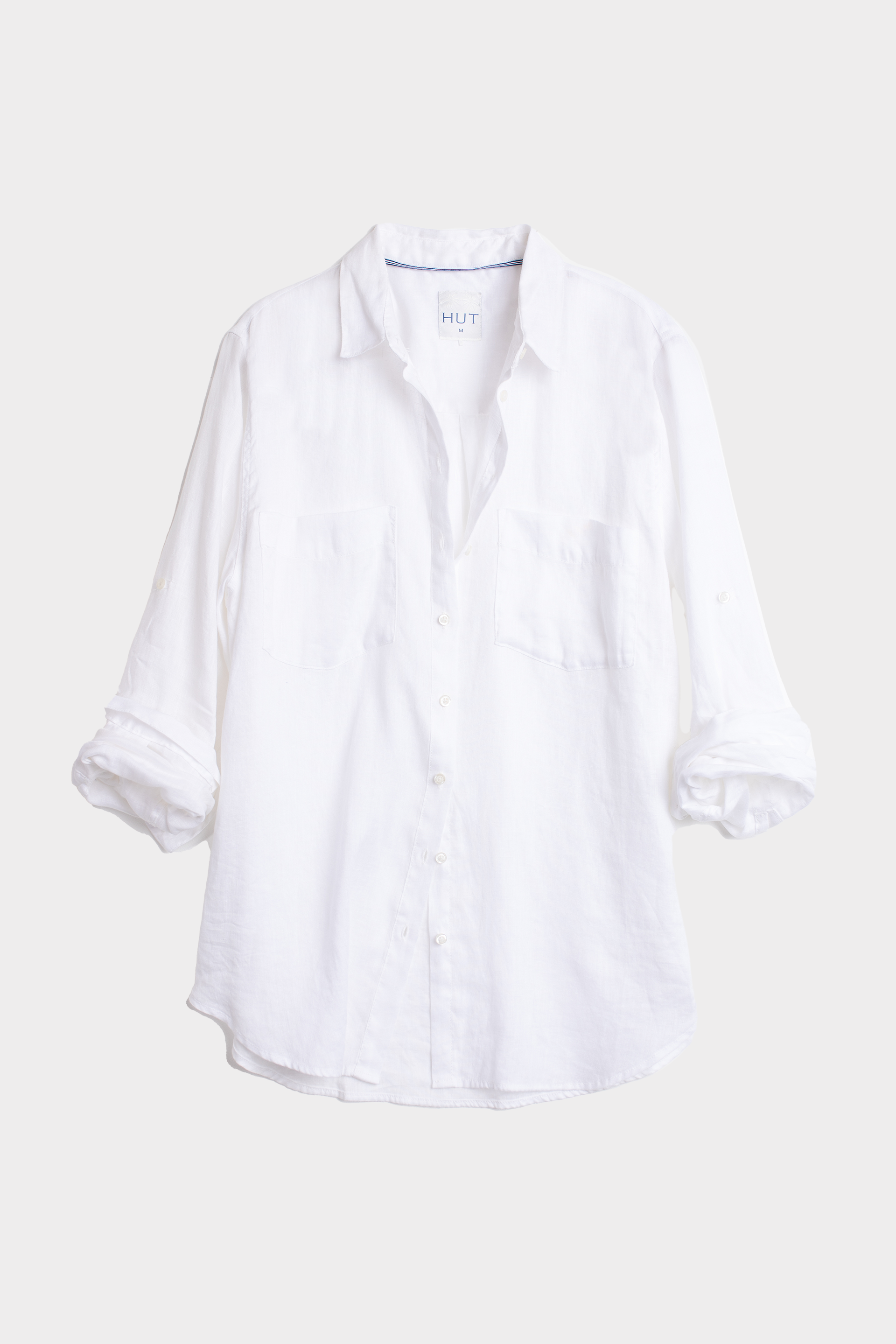 Hut - Boyfriend Shirt White Two Pocket