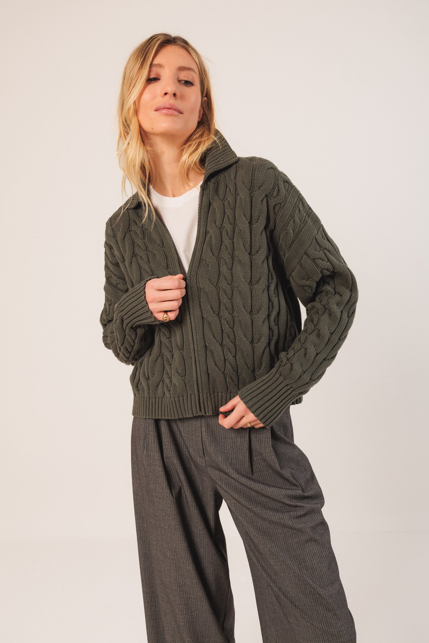 INDI&COLD - Cotton Cable Cardigan