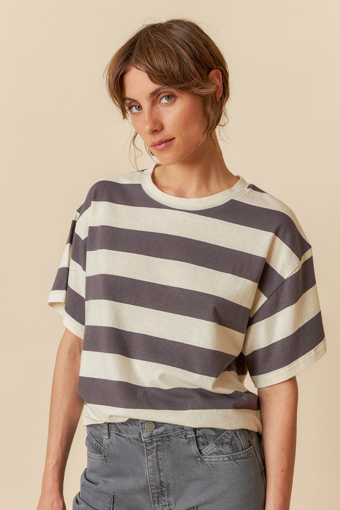 INDI&COLD - Striped Crop T-Shirt