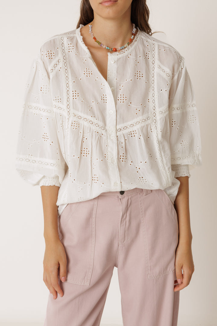 Indi &amp; Cold - Shirt with Schiffli Embroidery
