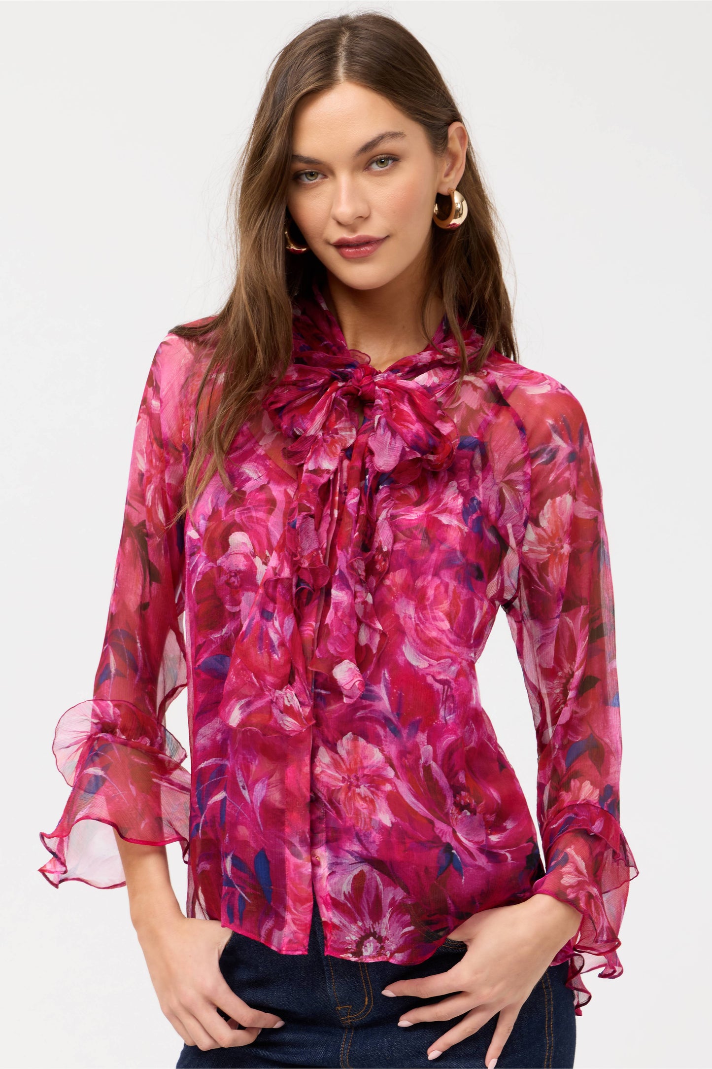 Johnny Was - Emerie Ruffle Button Down Shirt