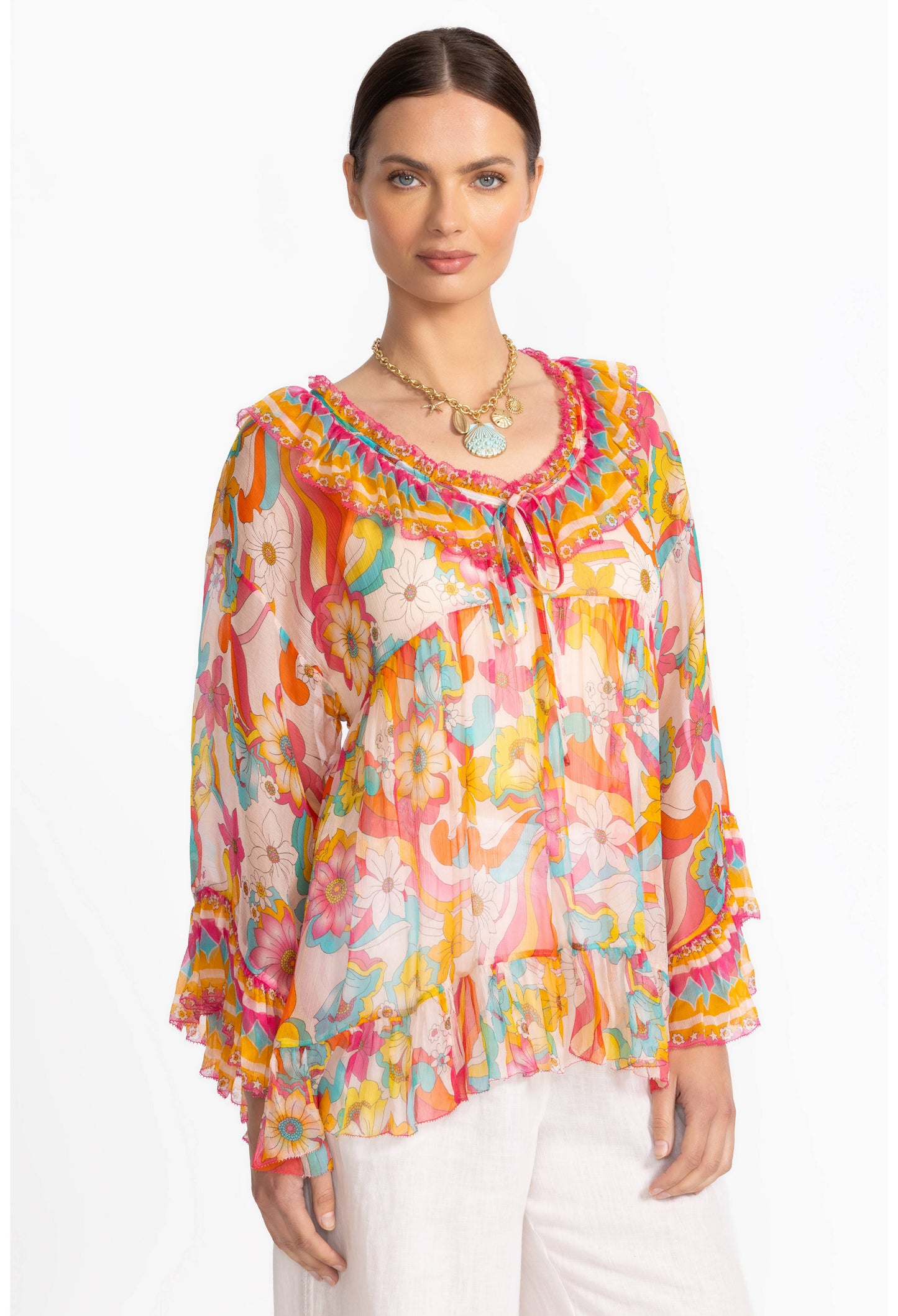 Johnny Was - Gal Ruffle Tie Blouse