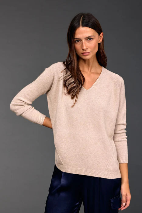 Lauren Vidal - Ellen Ribbed V-Neck Sweater