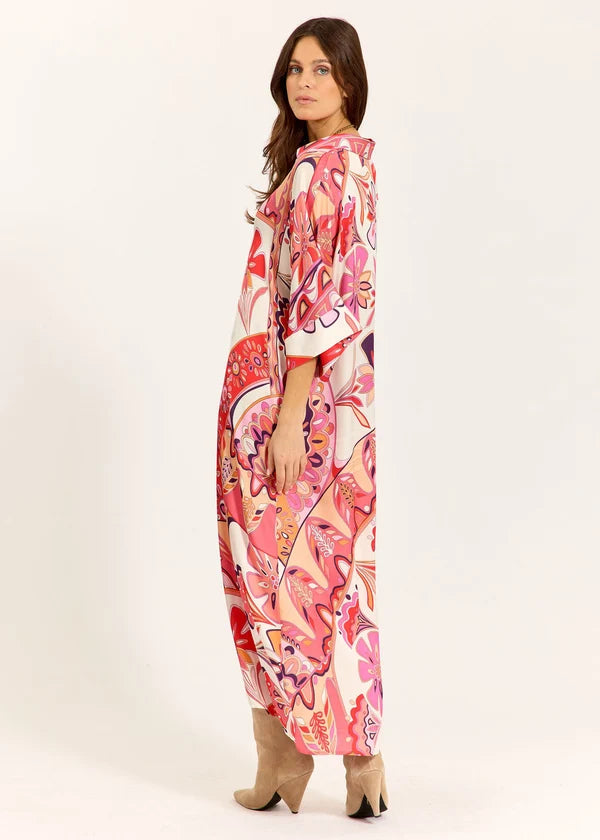 Lauren Vidal - Midi Printed Dress Malt Pink