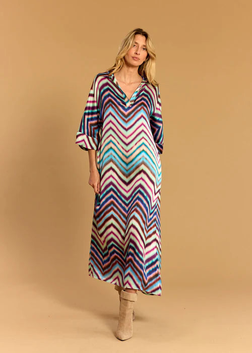 Lauren Vidal - Silma Zig Zag Mid-length Dress
