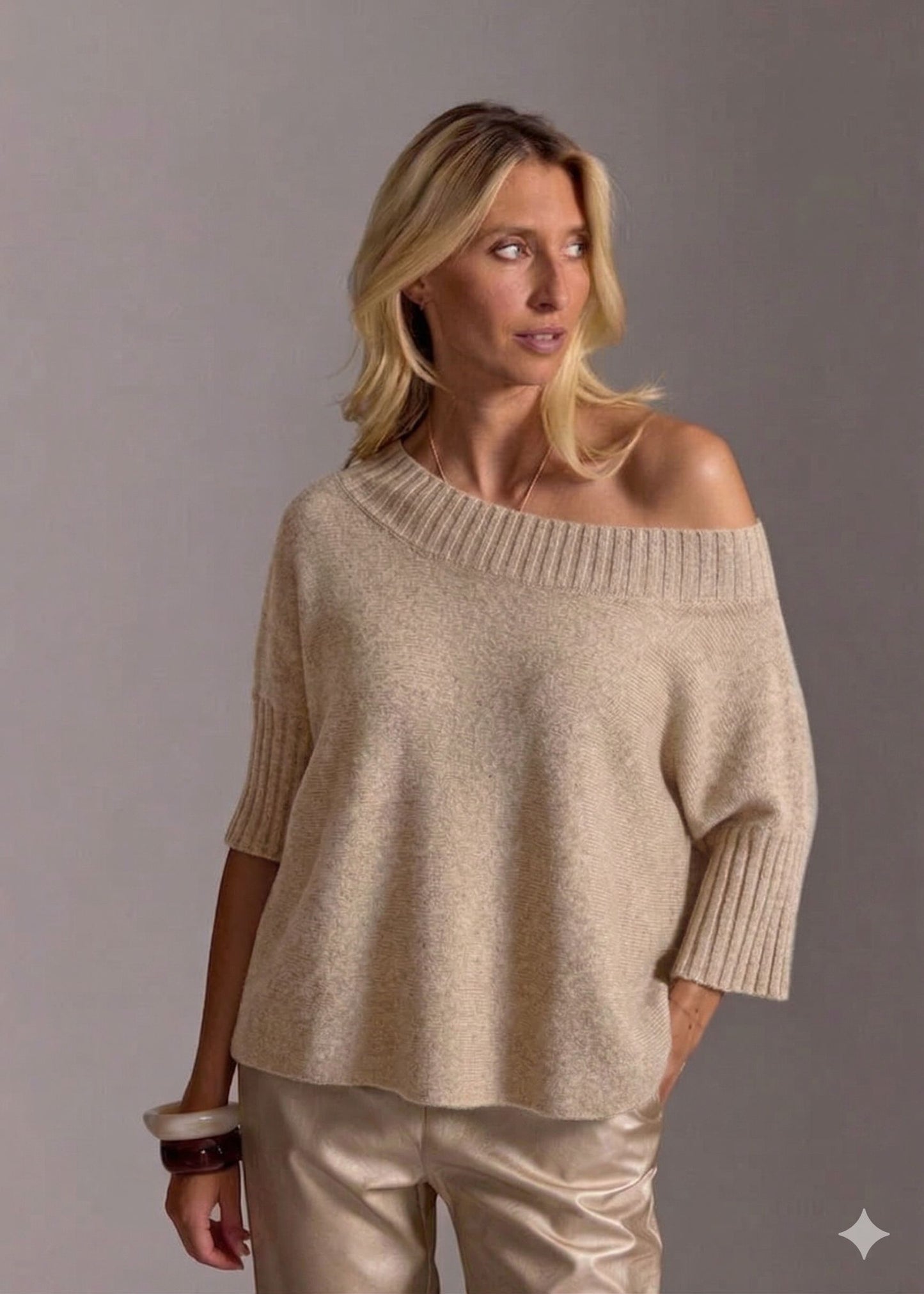 Lauren Vidal - Vinci Short Boat Neck Sweater
