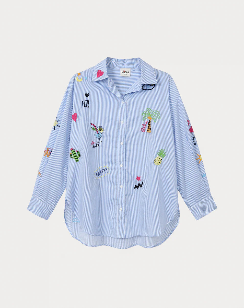 ME369 - Madison Oversized EMB Shirt