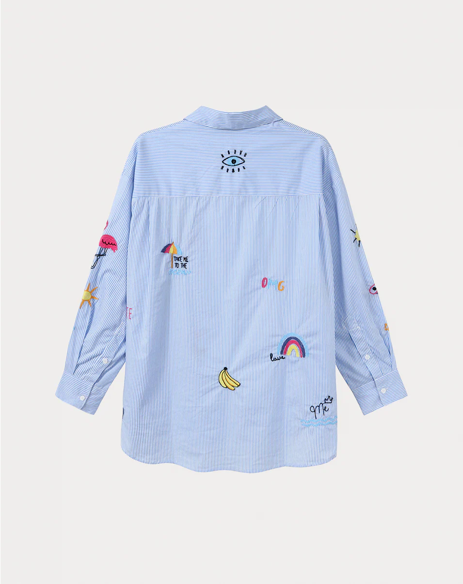 ME369 - Madison Oversized EMB Shirt