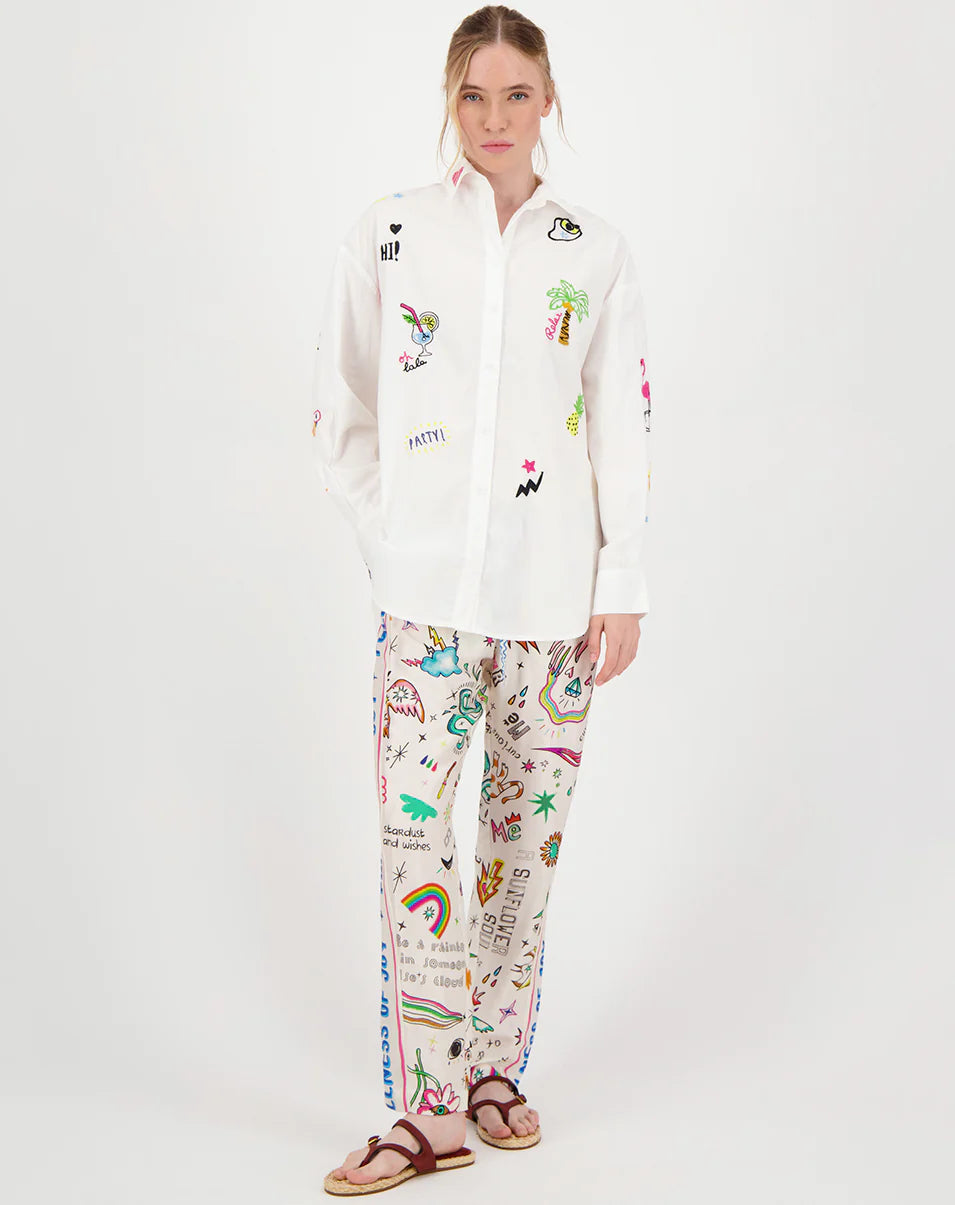 ME369 - Madison Oversized EMB Shirt