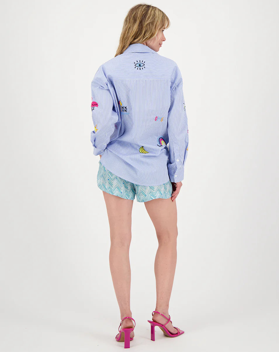 ME369 - Madison Oversized EMB Shirt
