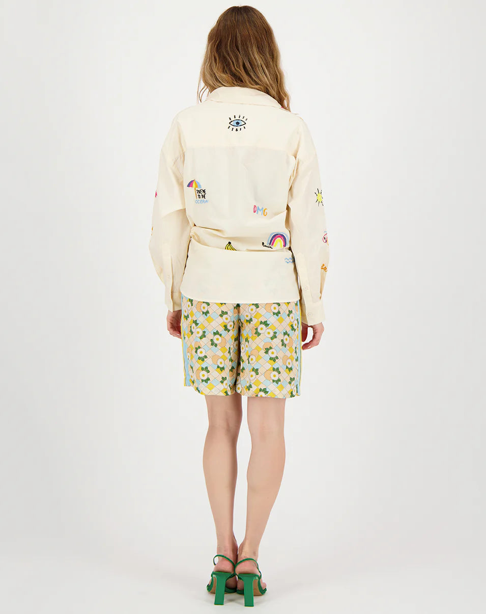 ME369 - Madison Oversized EMB Shirt