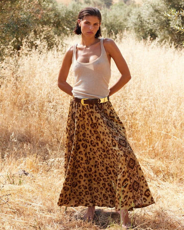 Mes Demoiselles - Lino Leopard Print Skirt