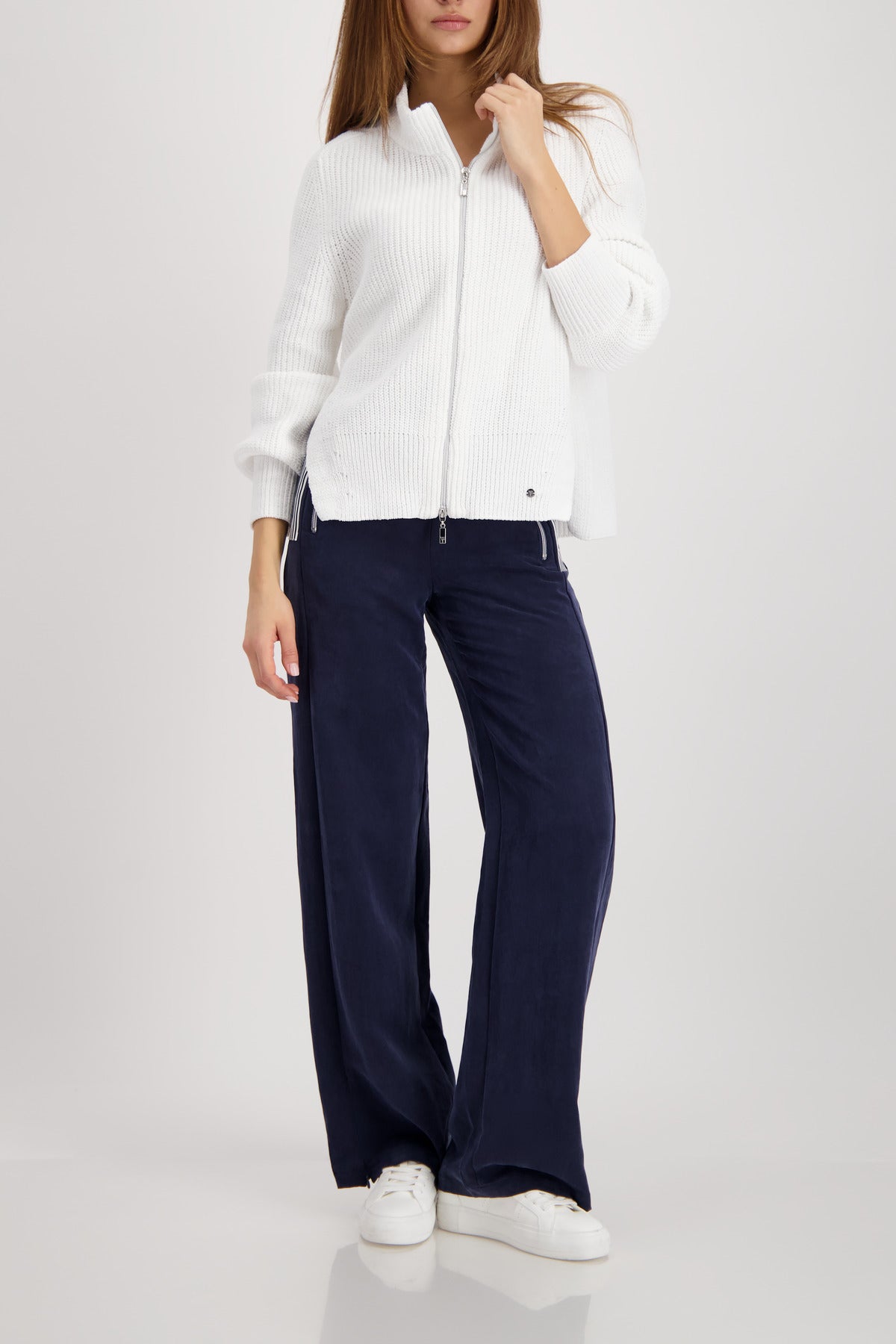 Monari - Chenille Zip Up Cardigan