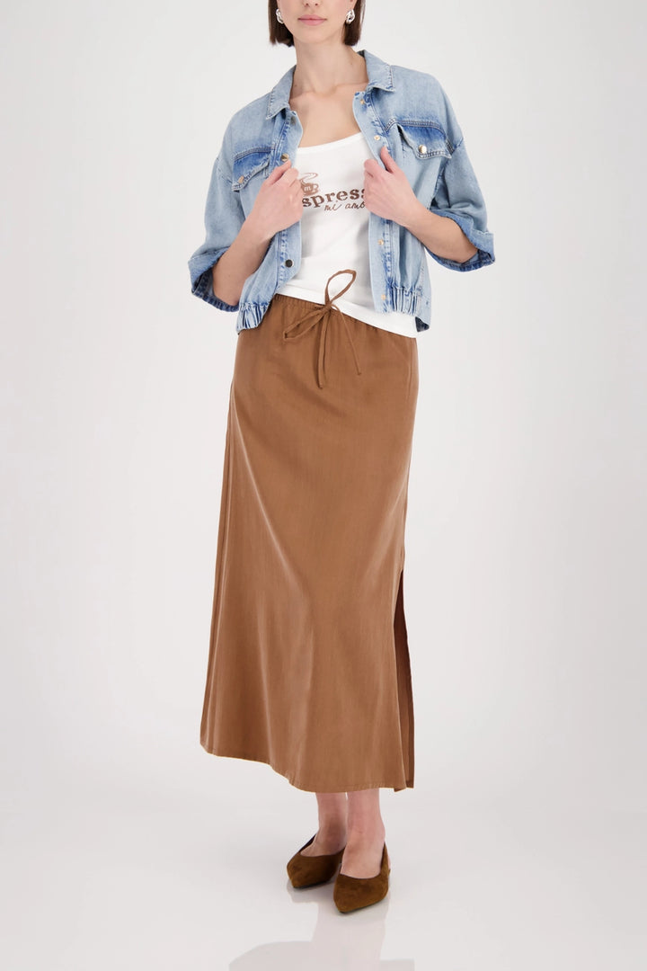 Monari - Cupro Skirt with Side Slit