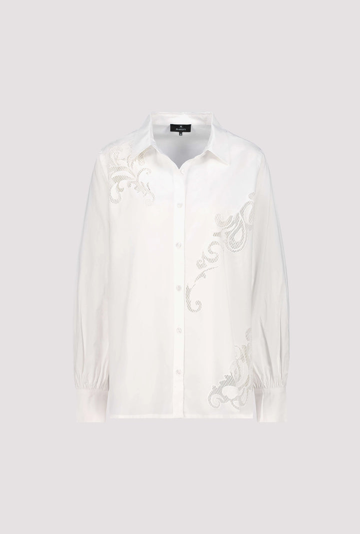 Monari - Embroidery Cream Blouse