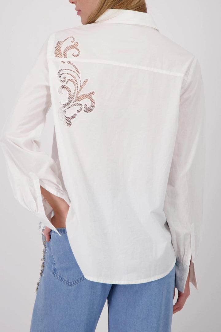 Monari - Embroidery Cream Blouse
