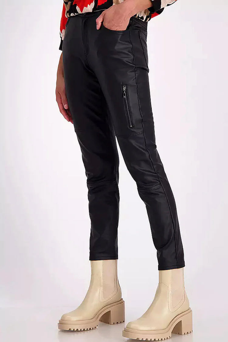 Monari - Faux Leather Trousers