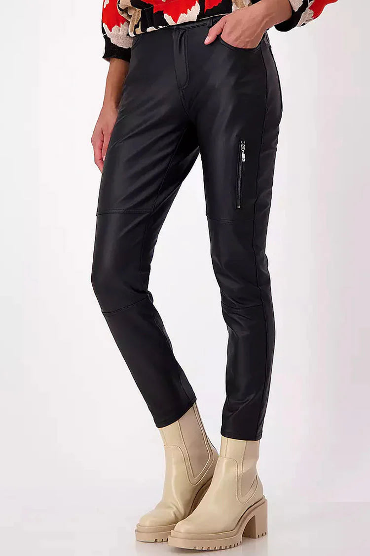 Monari - Faux Leather Trousers